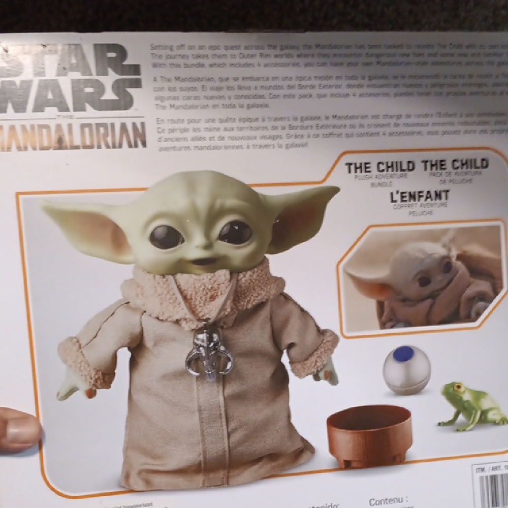 Star Wars Mandalorian Grogu Plush with Cream and Gray Outfit - Picture 3 of 5